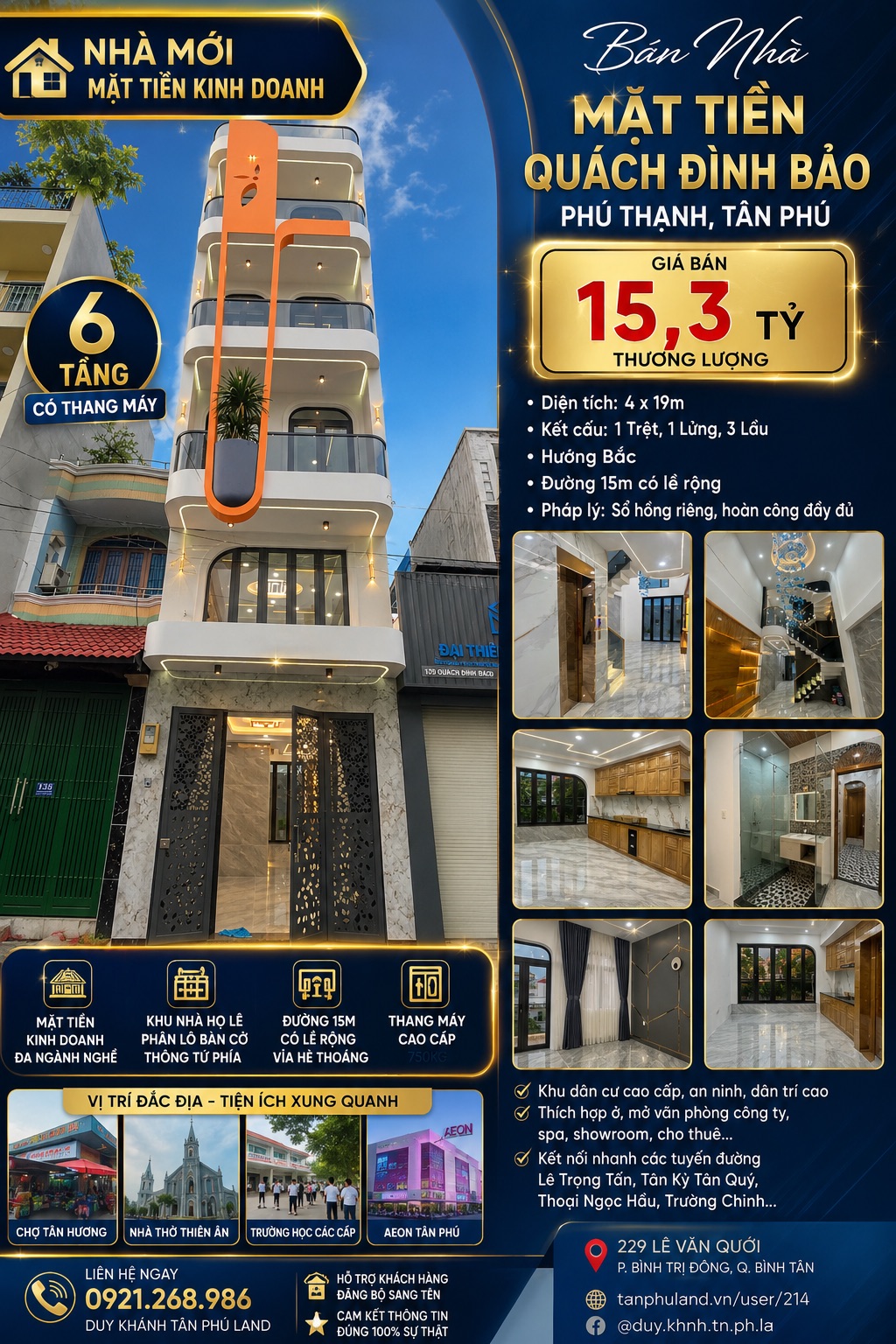 🔥 NHÀ MỚI 6 TẦNG THANG MÁY – MẶT TIỀN KINH DOANH QUÁCH ĐÌNH BẢO – GIÁ 15,3 TỶ TL 🔥
