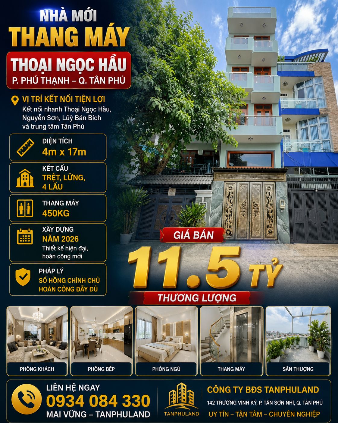 🏠 SIÊU PHẨM THOẠI NGỌC HẦU 4 LẦU CÓ THANG MÁY KÍNH - NỘI THẤT CAO CẤP - DÂN TRÍ CAO 📌