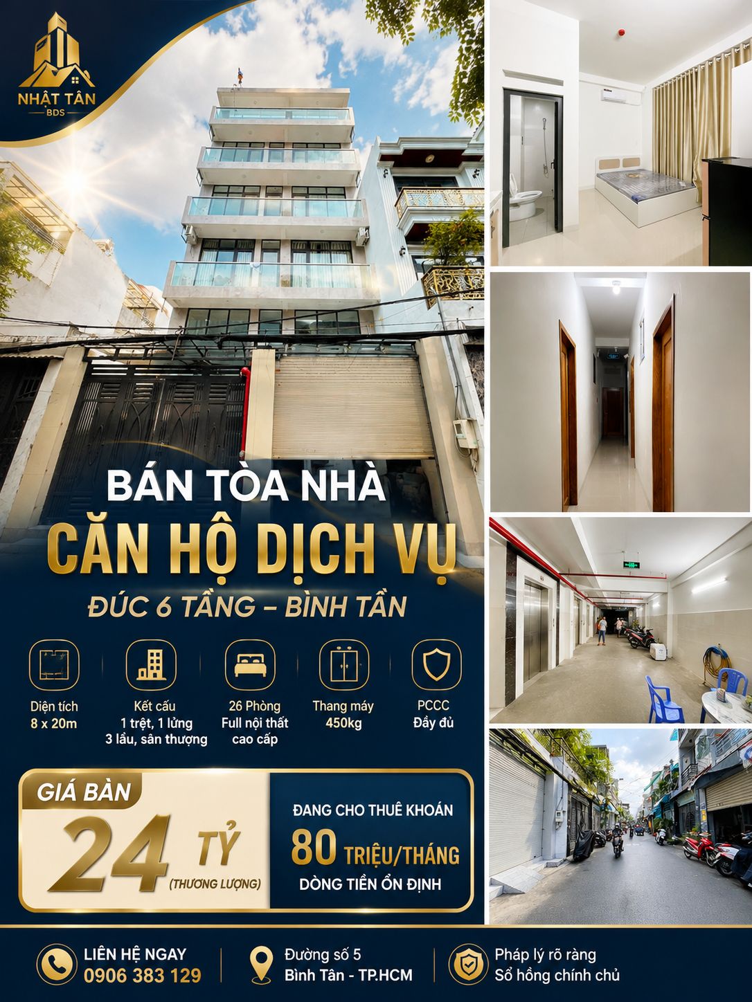 🏢 BÁN TÒA NHÀ CĂN HỘ DỊCH VỤ ĐÚC 6 TẦNG – ĐƯỜNG SỐ 5 - BÌNH TÂN.